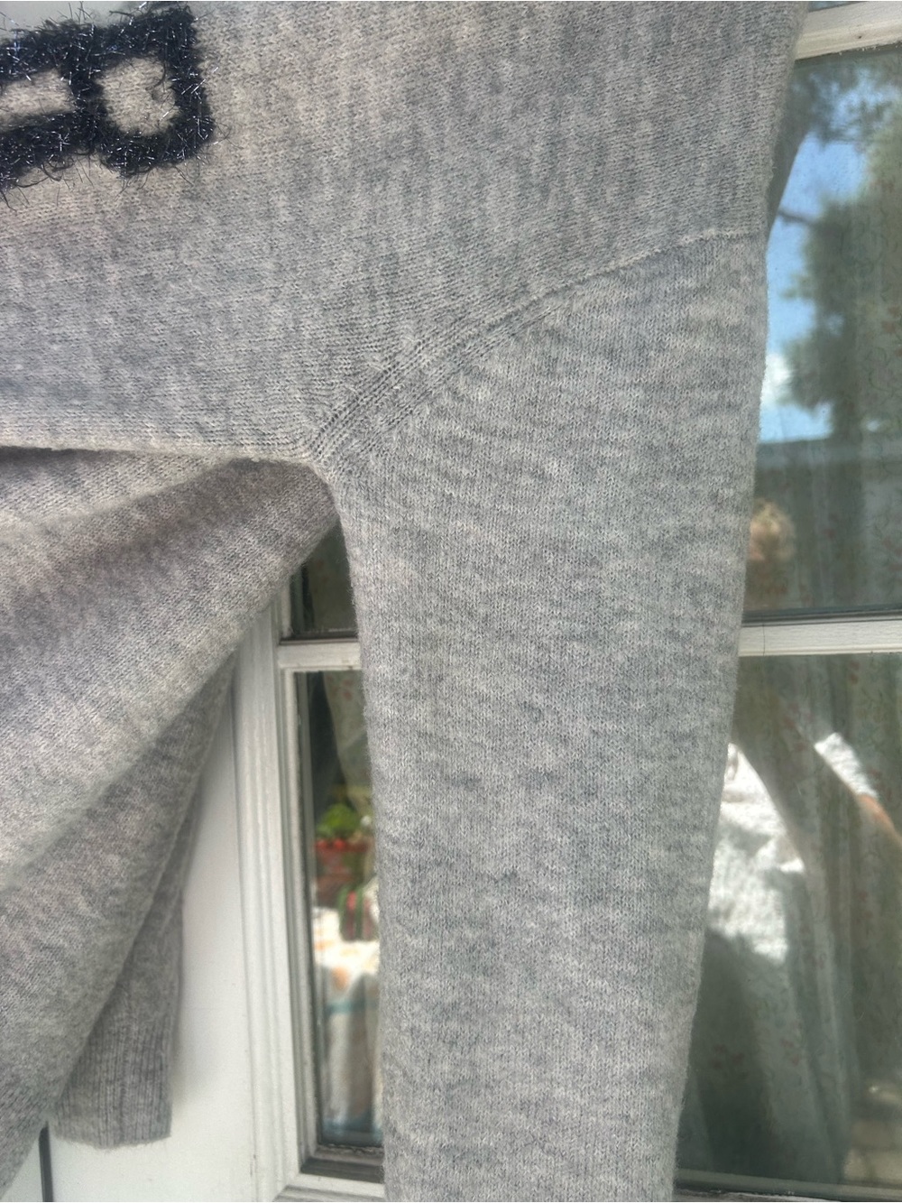 Broadway 38 Day Dreamer Sweater Large Gray Eyelash Letter Knit Cozy Pullover - Picture 5 of 7